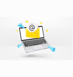 Sending And Receiving Email Via Modern Laptop 3d