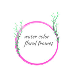 Water Color Frame With Roots And Leaves Color