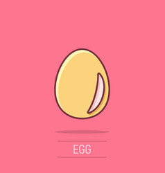 Egg Icon In Comic Style Breakfast Cartoon On