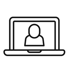 Laptop Video Call Icon Outline Contact