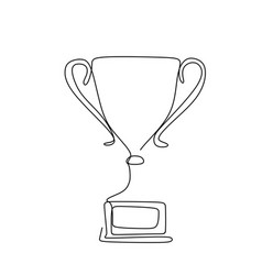 One Line Drawing Of Winning Trophy For Winner