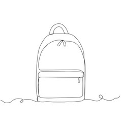 Backpack Single Line Drawing Style Rucksack Black