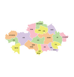 Kazakhstan Political Map With Region Names