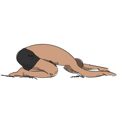 Man In Balasana Resting Yoga Pose