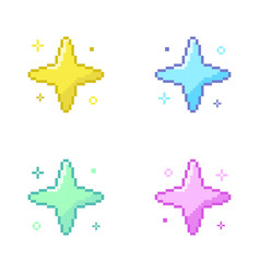 Pixel Art Adorable Sparkling Star Sparkling Pixel