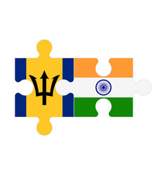 Puzzle Of Flags Of Barbados And India