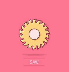 Saw Blade Icon In Comic Style Circular Machine