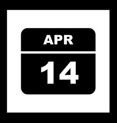 April 14th Date On A Single Day Calendar