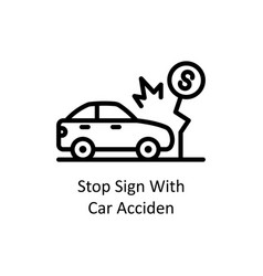 Car Accident Outline Icon Design