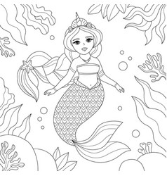 Hand Drawn Mermaid Outline