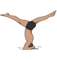 Yoga Man In Sirsasana Pose