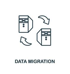 Data Migration Icon Line Element From Technology