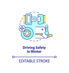 Driving Safety In Winter Concept Icon