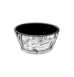 Empty Wooden Bowl Black