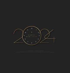 Happy New Year 2024 Number With A Thin Font