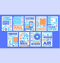 Heating And Cooling Equipment Posters Set