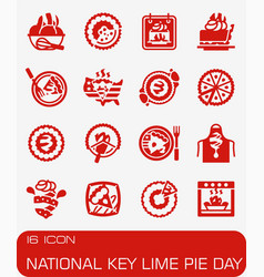 National Key Lime Pie Day Icon Set