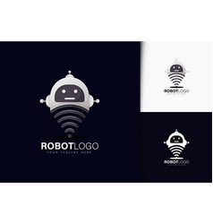 Robot And Wifi Logo Design