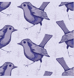 Robin Redbreast Vintage Seamless Pattern