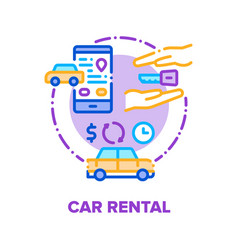 Car Rental Service Company Concept Color