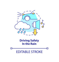 Driving Safety In Rain Concept Icon