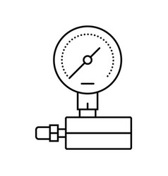 Pressure Gauge Gas Service Line Icon