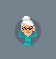 Stressed Exasperated Grandmother Cartoon