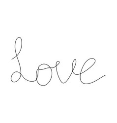 Word Love One Line Drawing