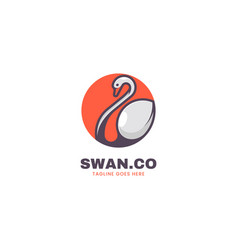 Logo Swan Simple Mascot Style