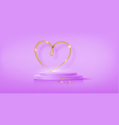 Mothers Day Banner 3d Stage Podium Gold Heart