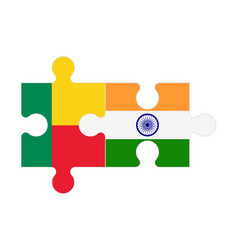 Puzzle Of Flags Of Benin And India