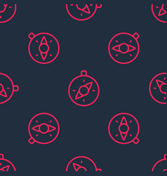 Red Line Compass Icon Isolated Seamless Pattern