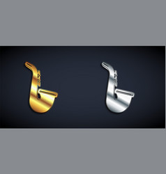 Gold And Silver Musical Instrument Saxophone Icon