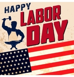 Happy Labor Day Card Template Flag Of Usa