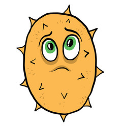 Kiwano In A Bad Mood On White Background