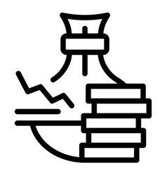 Money Bag Icon Outline Business Bank