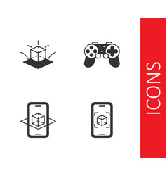 Set 3d Modeling And Gamepad Icon