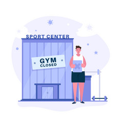 Sport Center Activities Are Closed Flat