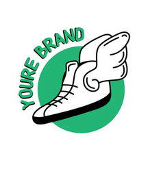 Winged Shoe Logo In Retro Style