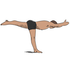 Yoga Man In Virabhadrasana Warrior Pose