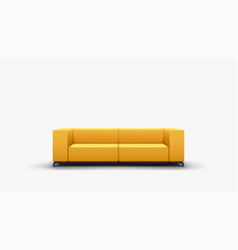 A Modern Yellow Color Sofa Front View