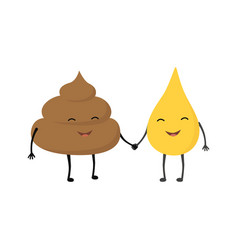 Cute Happy Smiling Urine Pee Drop And Poop Friends