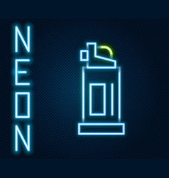 Glowing Neon Line Pepper Spray Icon Isolated On