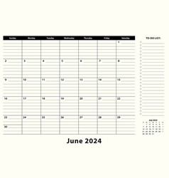 June 2024 Monthly Business Desk Pad Calendar