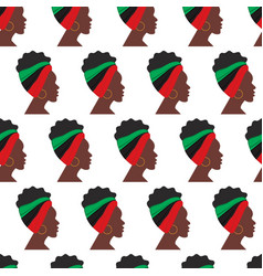 Seamless Pattern Of African Woman Profile