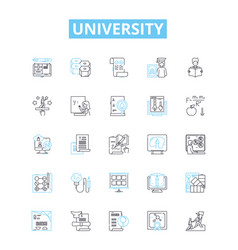 University Line Icons Set College