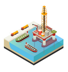 Isometric Water Oil Platform Concept