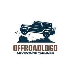 Offroader club retro logo set off road adventures Vector Image