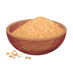 Pile Refined Brown Sugar In Bowl As Sweetener