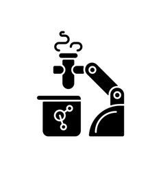 Robotic Lab Assistance Black Glyph Icon